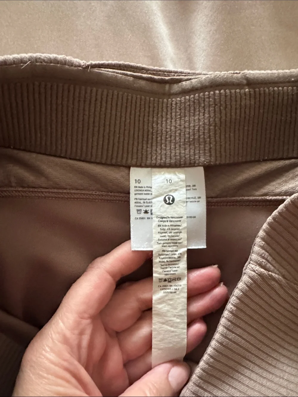 lululemon athletica Ribbed Wide-Leg Pants in Taupe Brown